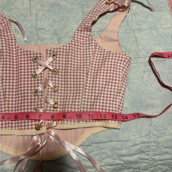 Handmade Pink Gingham Corset Top - Picture 5 of 5